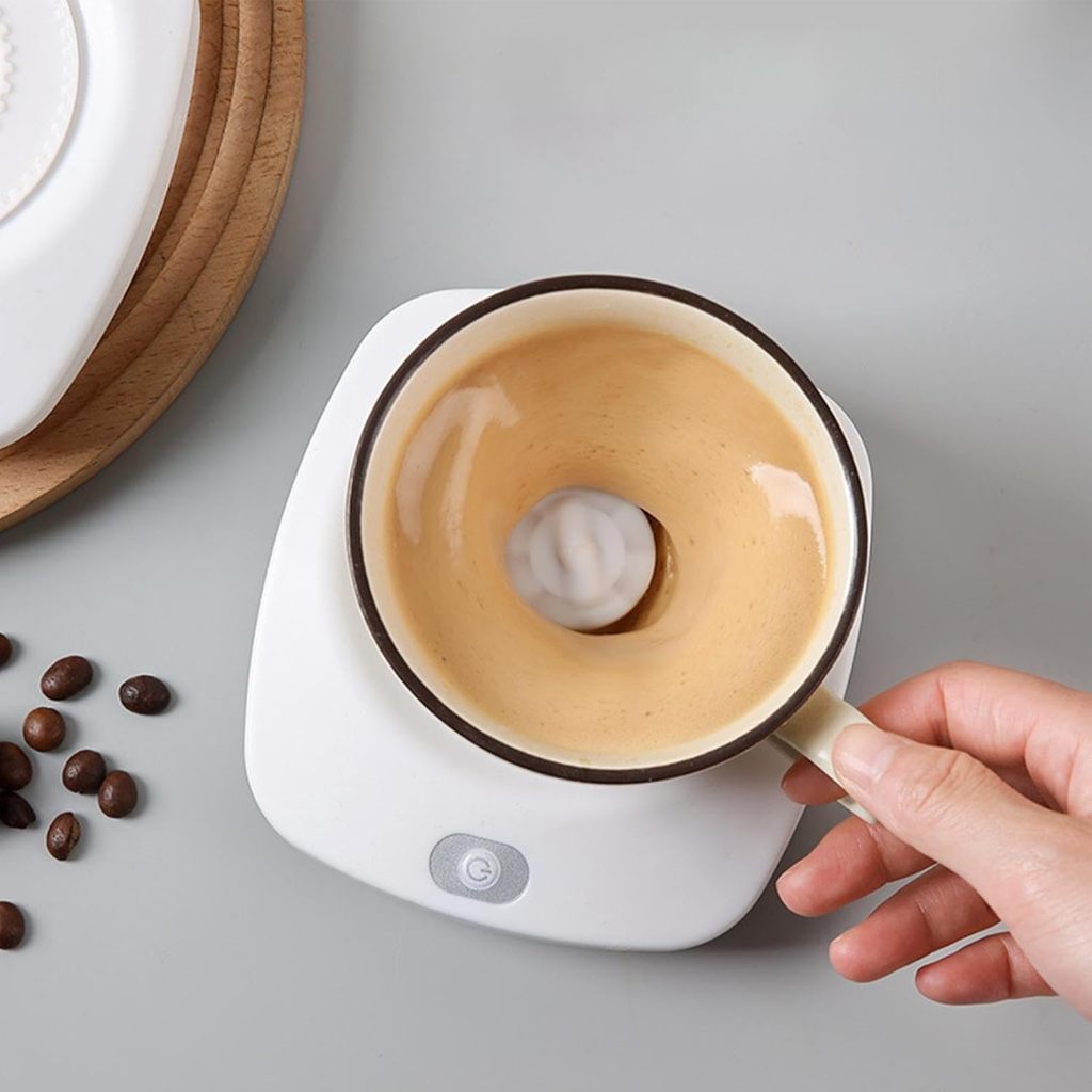 Caneca Misturadora Elétrica USB Bateria Recarregável Mixer Café  agitado Base misturar café