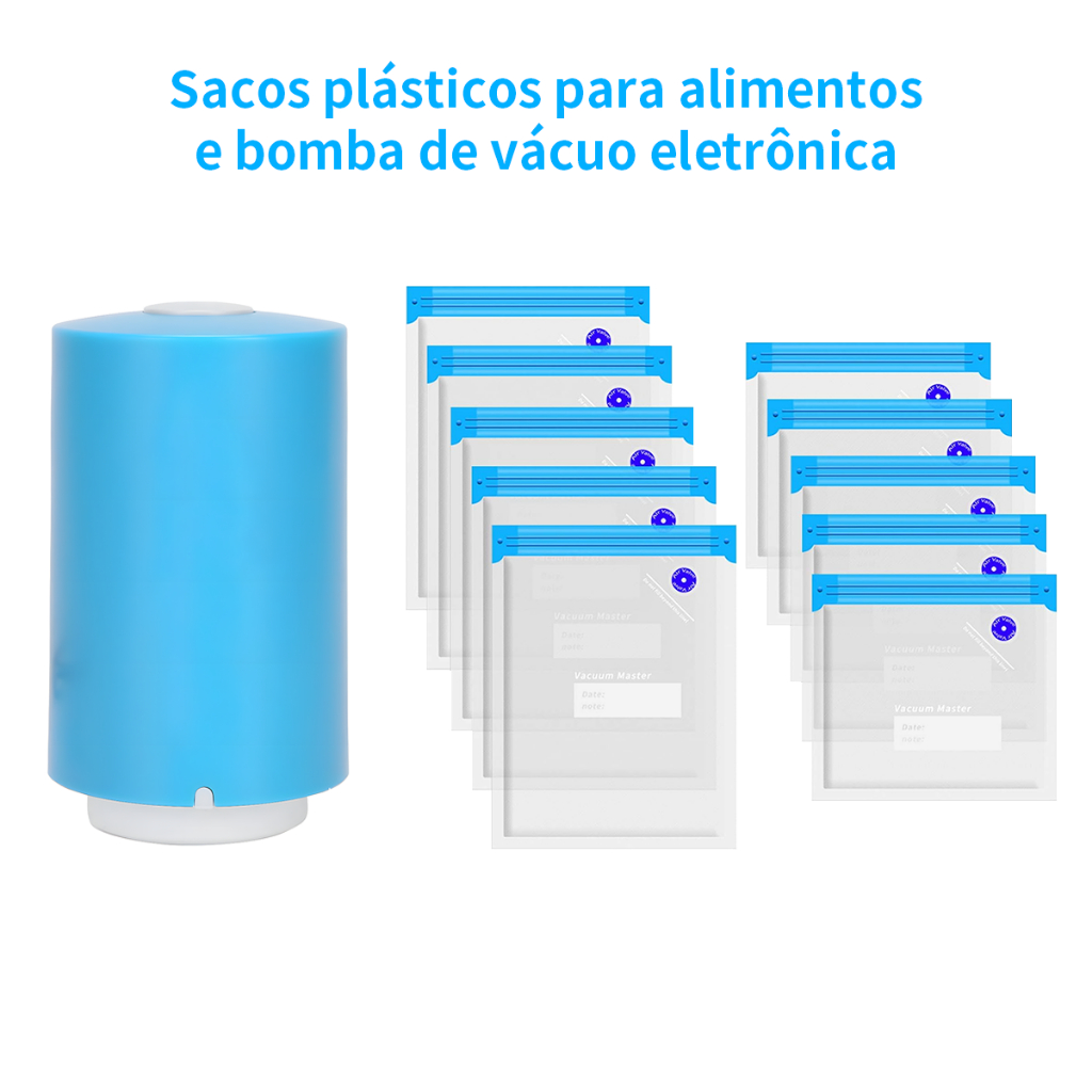 Bomba elétrica de preservação a vácuo USB + conjunto de saco selado a vácuo para preservação de alimentos à prova de umi