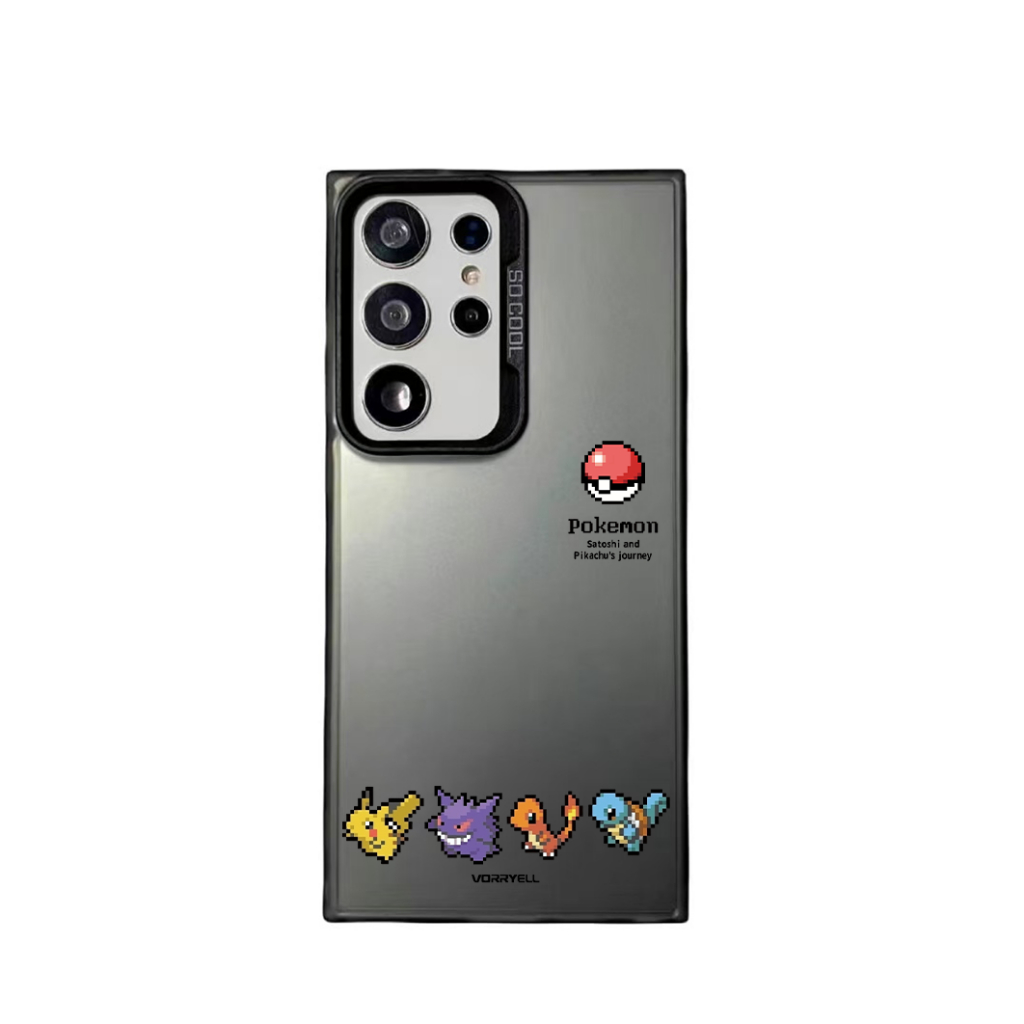 Pixel Pokemon Para Samsung S26Ultra Capa De Telefone S25Ultra S24 + À Prova De Choque Preto Prata Caso S26 S25 + S24U S2