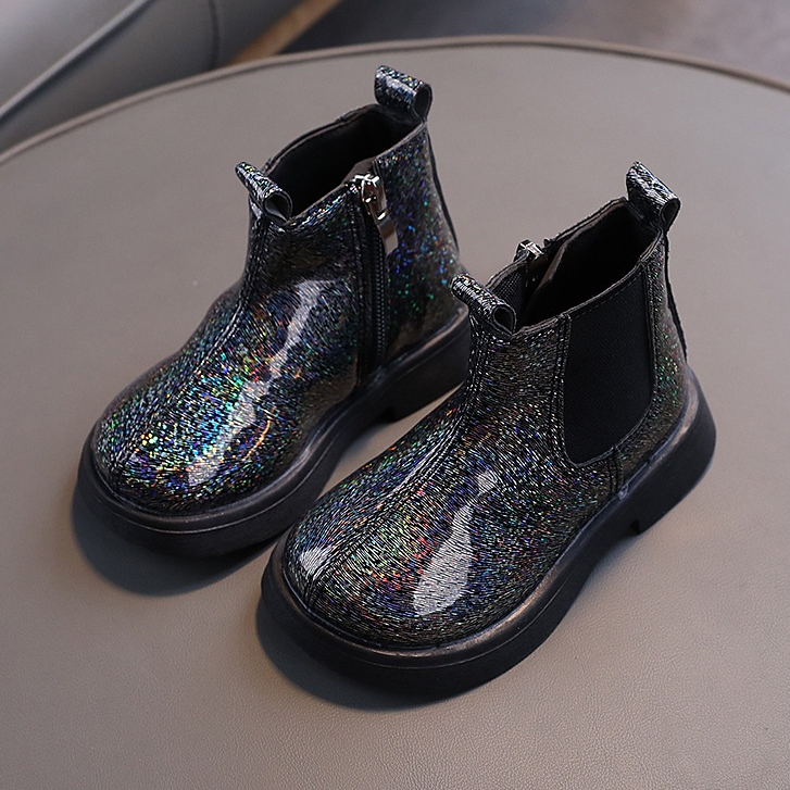 Bota Chelsea Infantil Feminina com Lantejoulas Brilhantes | Botinha de Princesa para Crianças Leve e macio