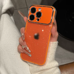 Moda Shimmer Glitter Acrílico Capa Protetora Para iPhone 17 16 15 14 13 12 11 Pro Max Resistente A Choques Traseira