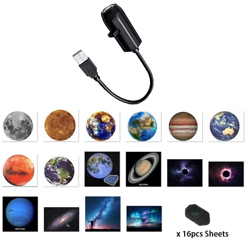 sutiska USB Teto Lua Projeção Atmosfera Luz Céu Estrelado Lâmpada Da Noite Romântico Quarto Decoração Galáxia Projetor B