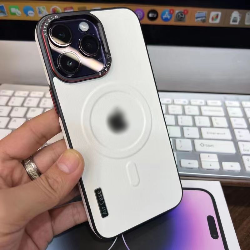 Nova Capa Original De Couro Magnético iPhone 17 16 15 14 13 12 Pro Max Estilo Simples Dura Resistente A Choques