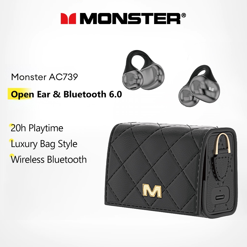 Monster AC739 Fones De Ouvido Bluetooth Sem Fio Open-Ear V6.0 Com 20h De Reprodu