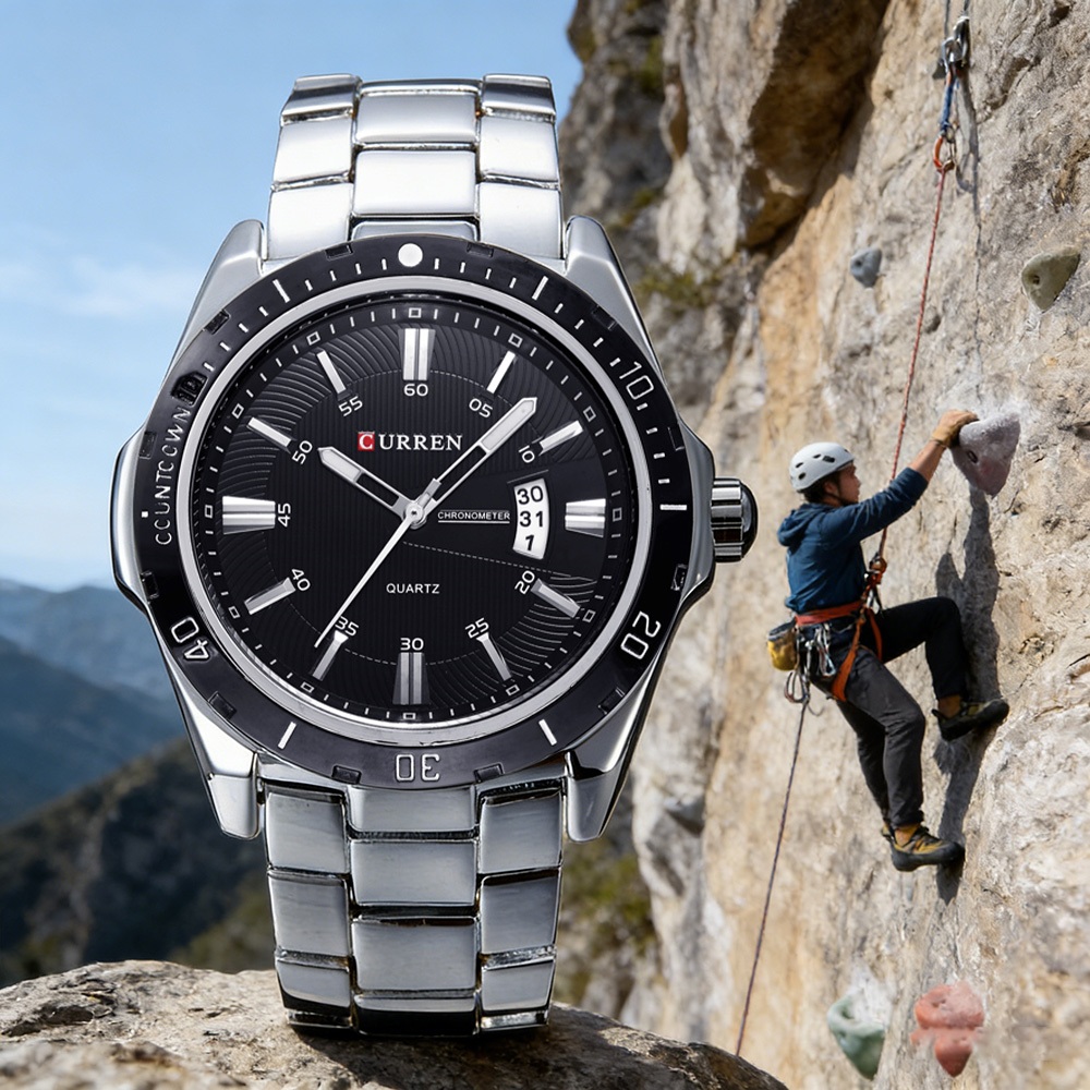 CURREN Relógio Masculino Marca Autêntica Moda Pulseira De Aço Inoxidável Clássico Minimalista Data Quartzo Analógico Res em Oferta na Shopee