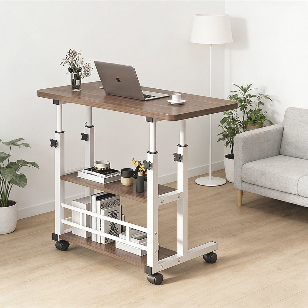 Mesa Mutiuso Mesinha Notebook Com Altura Regulavel e Rodinhas Tablet Cama Sofá Ajustavel