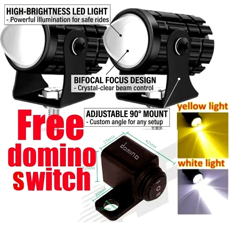 Farol LED À Prova D'água Para Motocicleta , Mini Lâmpada De Feixe Baixo E Alto , Equipamento De Equitação De Verão
