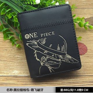 Carteira De Pu Preta De Anime One Piece Luffy Crânio Símbolo Multislots Porta Cartão Bolsa em Oferta na Shopee