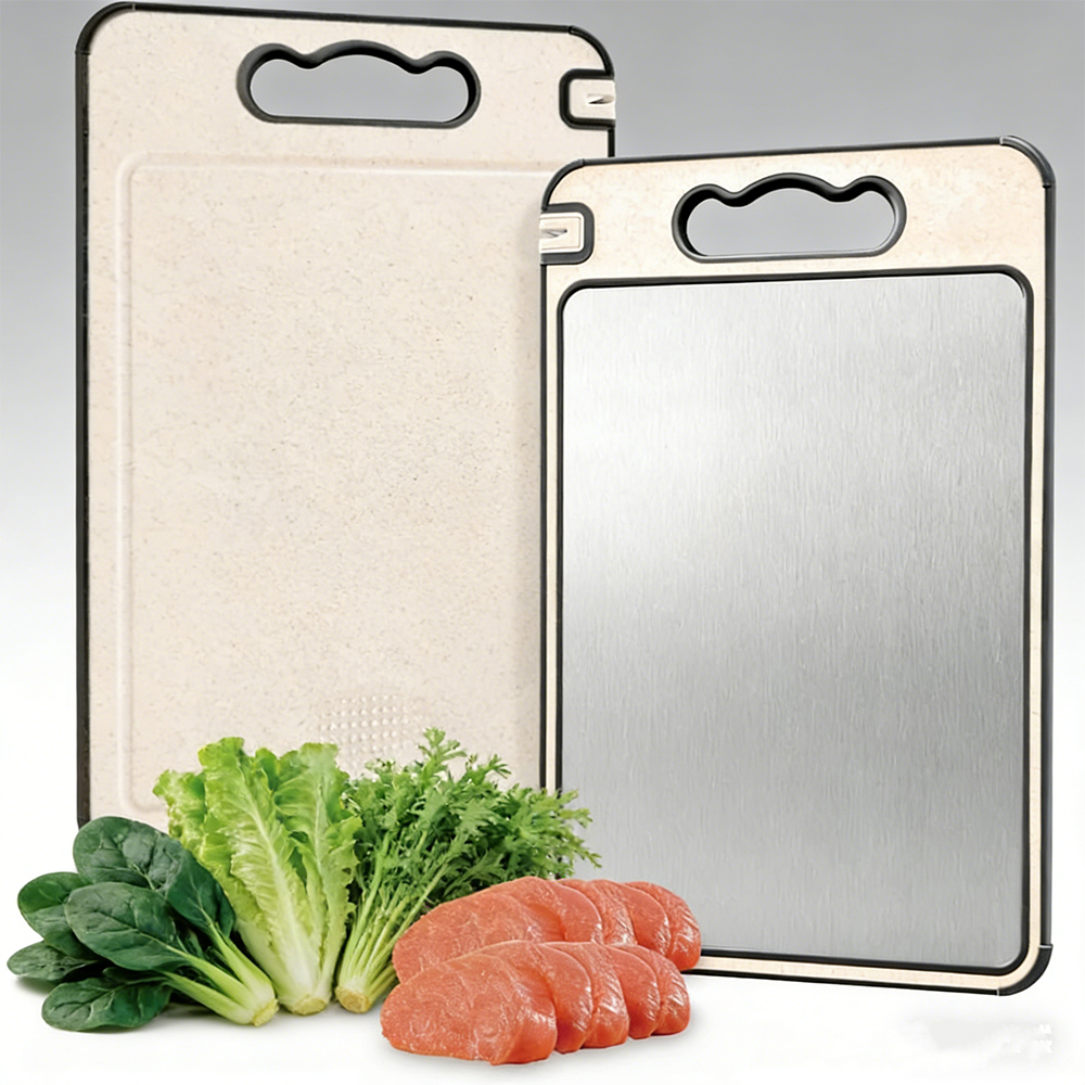 Tábua De Corte Dupla Face 304 De Aço Inoxidável,  Antibacteriano Antimofo, Ferramenta Cozinha