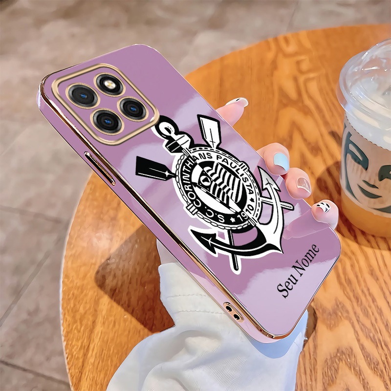 Honor X7d X8C X6C X6b X5c X5B Plus Caso Nome Personalizado Corins Líquido Brilhante Chapeamento Capa Macia