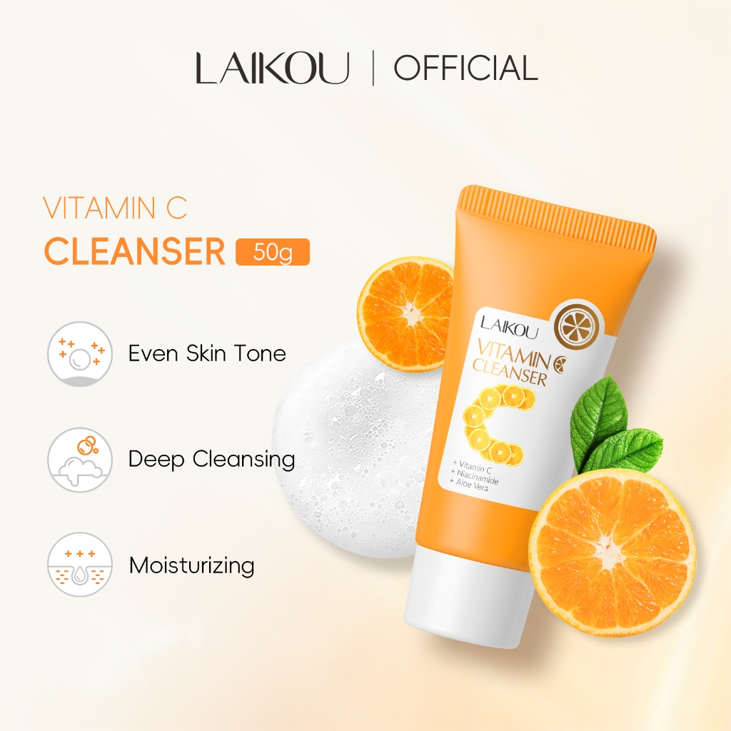 LAIKOU Vitamina C Branqueadora Limpeza Facial Profunda Cravos Espuma 50g