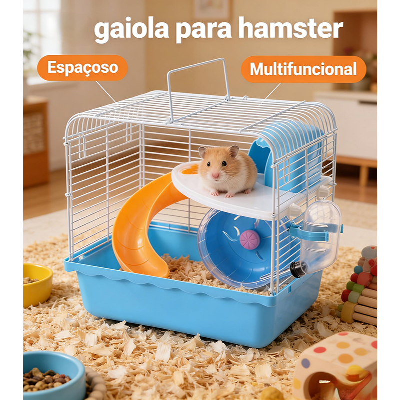 Gaiola Para Hamster , hamsters/Roedores , Vem Com Cabine , Tubos , Rodas Exercícios E Garrafas De Água
