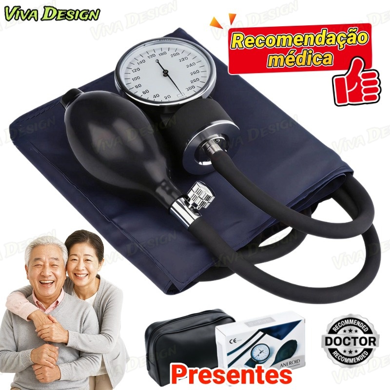 Esfigmomanômetro Premium Aparelho De Pressão Manual Com Estojo | Uso Doméstico e Profissional em Oferta na Shopee