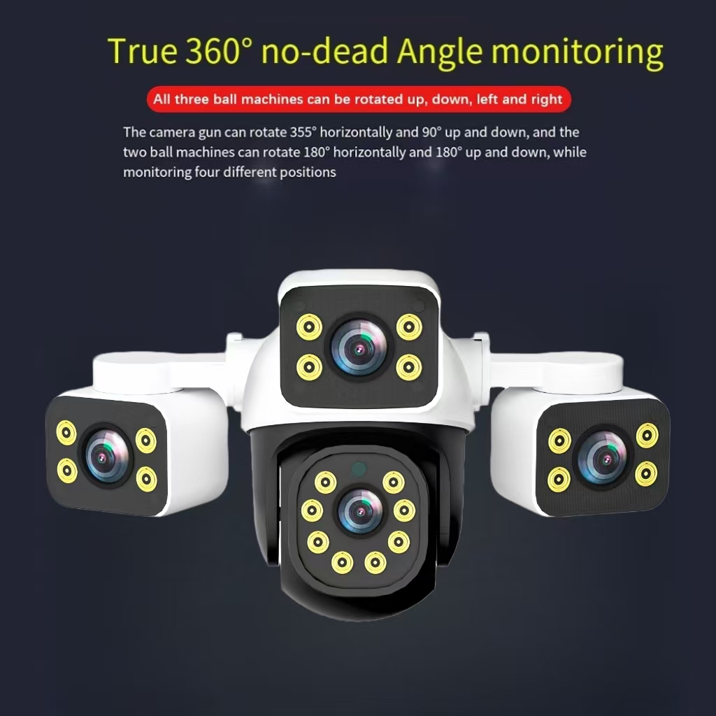 Novo Sistema Externo De 3 Câmeras De 12 Mp Com Rastreamento Humano , PTZ , Zoom 10x , Alarmes Audiovisuais E Controle Re
