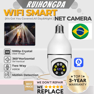 Câmera Panorâmica E27 Smart WiFi Com LED 360 Sem Fio/Luz Transparente IP/CCTV em Oferta na Shopee