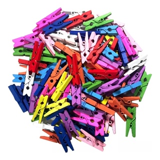 1000 Un Mini Pregador Prendedor Madeira Coloridos 2,5 Cm em Oferta na Shopee
