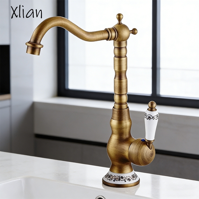 Torneira Para Pia Gourmet De Latão Com Alça Única Antiga Caramic em Oferta na Shopee