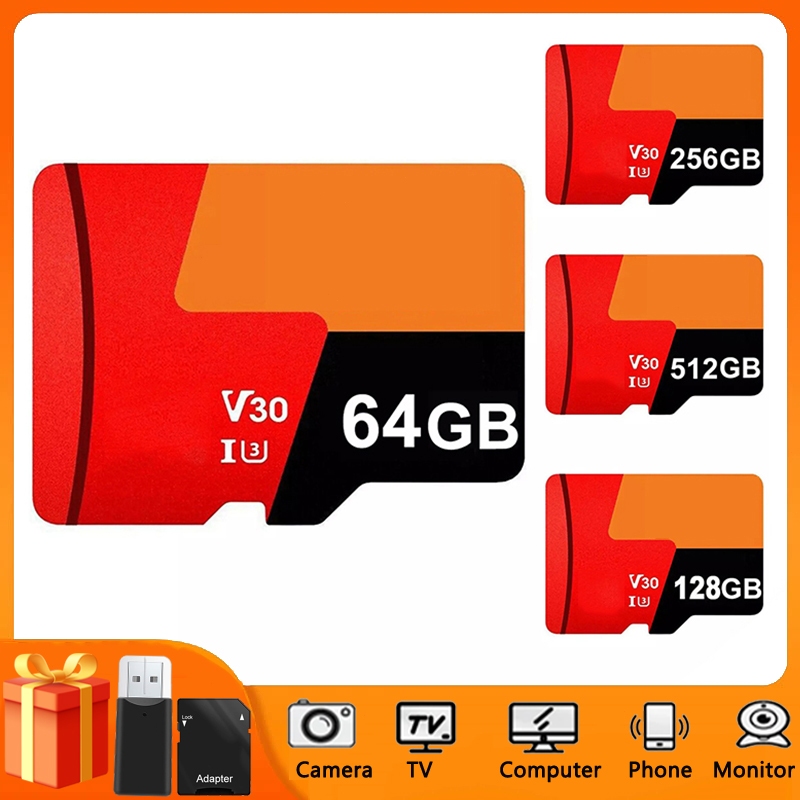 Monitoramento de cartão de memória TF dedicado 32GB/128GB/512GB durável de alta velocidade, com leitor de cartão