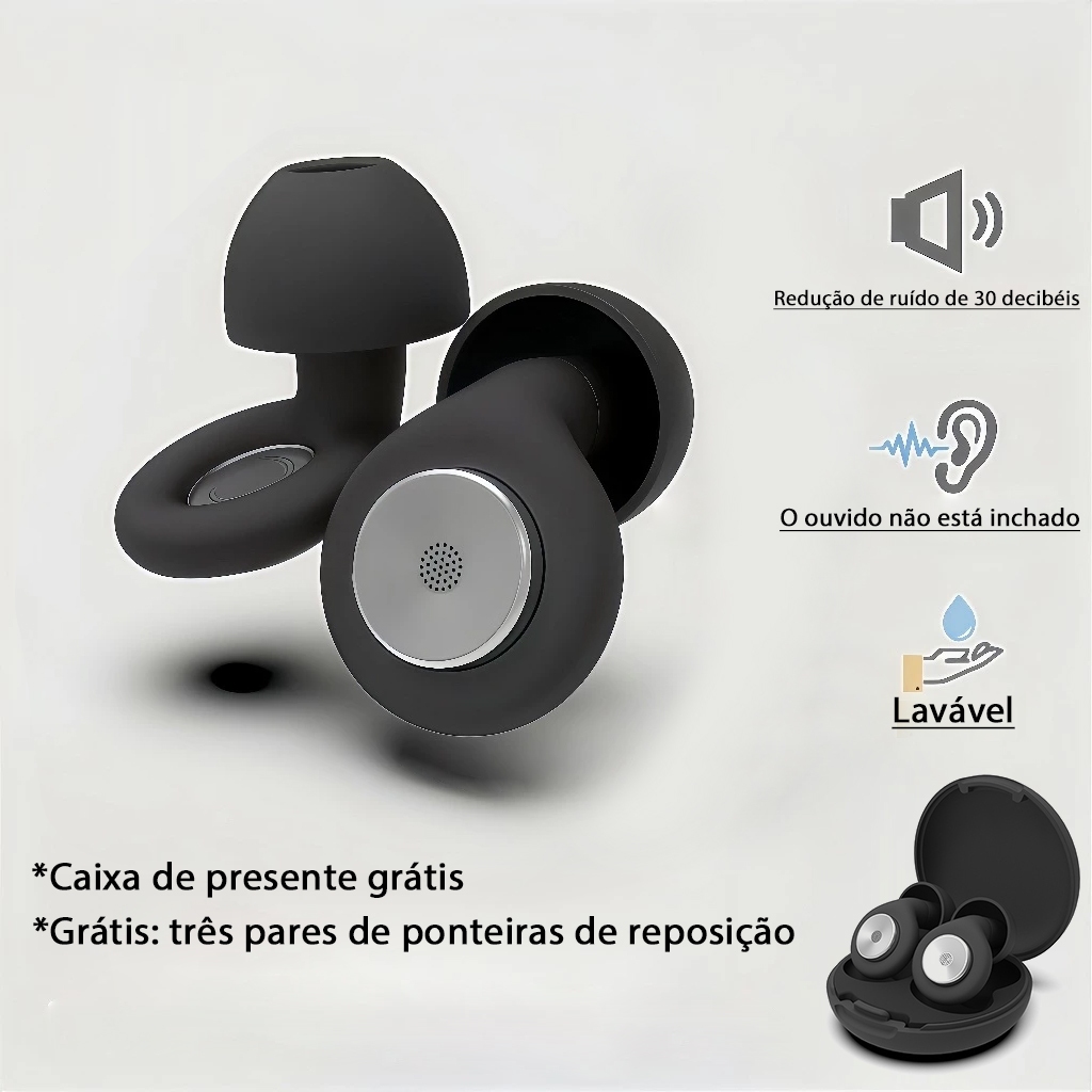 2026 Novo Tampão De Ouvido Com Isolamento De Ruído E Redução De Loop Fechado Ajuda A Dormir , Cancelamento 30 dB Obtenha