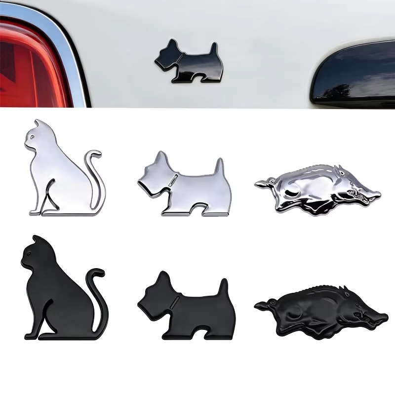 Adesivo De Decoração De Carro De Metal 3D Para Gato , Cachorrinho , Leitão Reparar Arranhões , Obstruçãos E Acessórios E