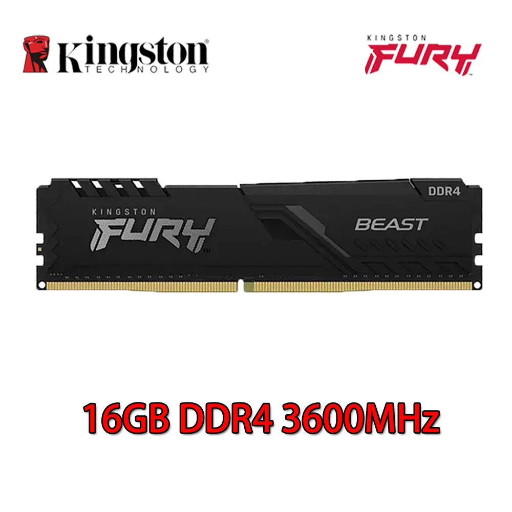 Kingston HyperX Fury Beast DDR4 PC RAM 16 Gb DDR4 3600 Mhz KF436C18BB/16 Memória De Desktop 288 Pinos
