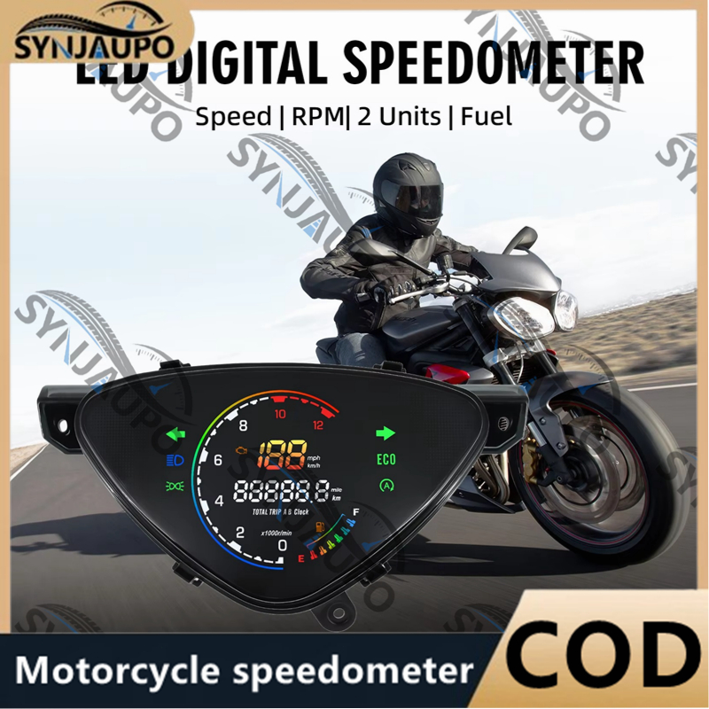 Novo Velocímetro Digital Medidor De Motocicleta RPM EFI ECO Óleo Quilometragem Total Relógio Farol Automático Para YAMAH