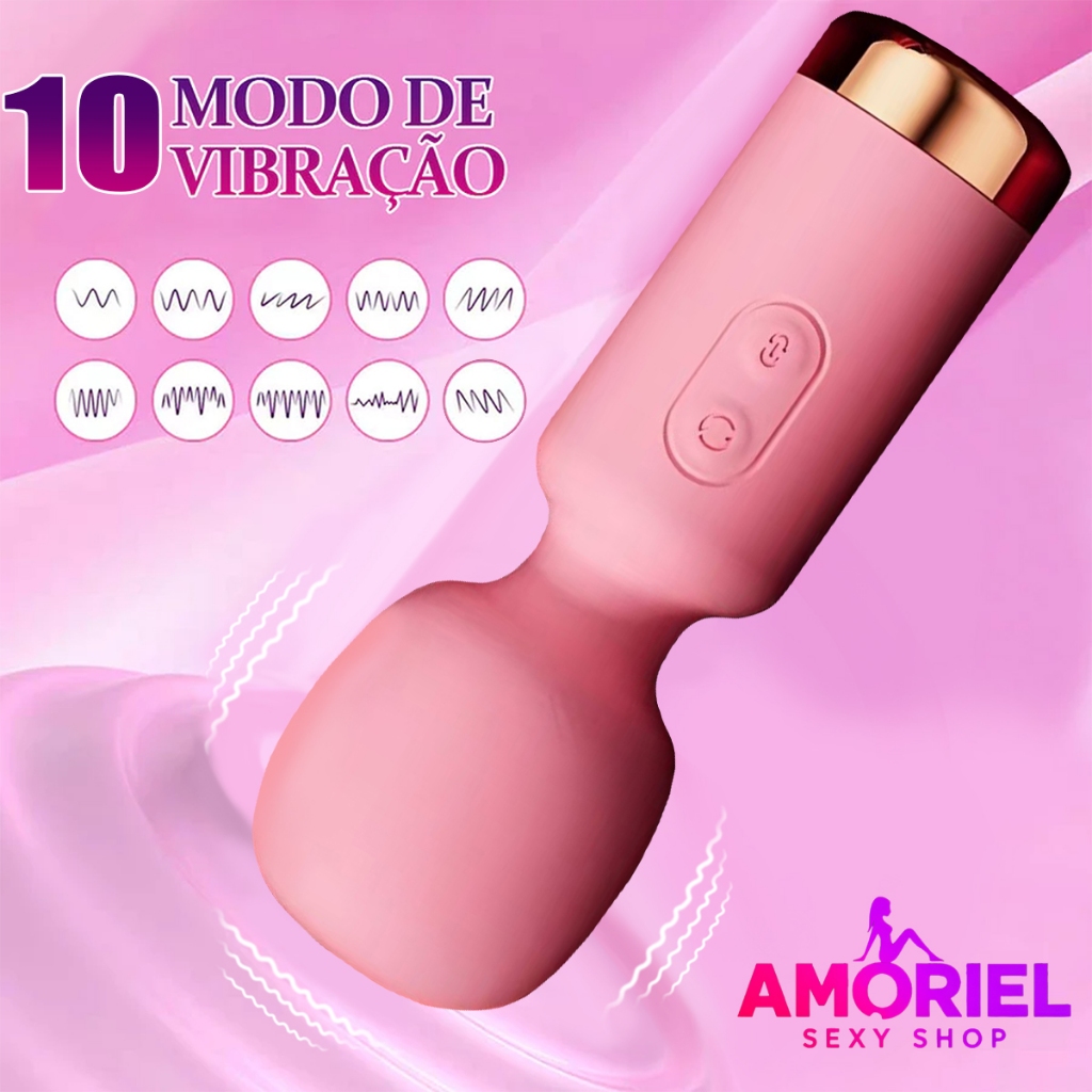 Mini Vibrador Massageador Corporal Clitóris Variante Mágica Textura Estimulada De Silicone-Loja Sexual Recarregável De 1