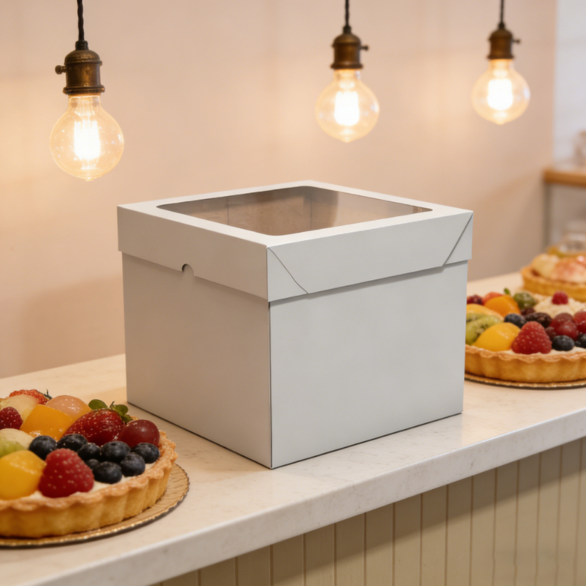 10 caixas de doces de torta de bolo alto 25x25x20 caixa de papelão com tampa caixa retangular em Oferta na Shopee