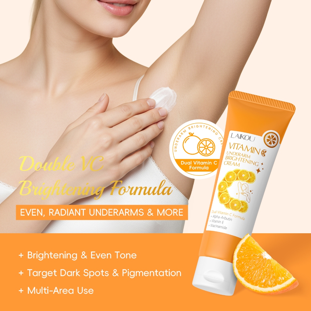 LAIKOU Vitamina C Creme Iluminador Para Axilas 30g-Fórmula Dupla De , Joelhos E Cotovelos | Desaparece Manchas Escuras ,