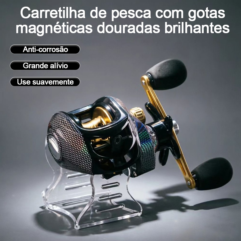 Carretilha de pesca em forma de gota com freio magnético capacidade de carga de 200 kg,relação de transmissão de 7,2:1 em Oferta na Shopee