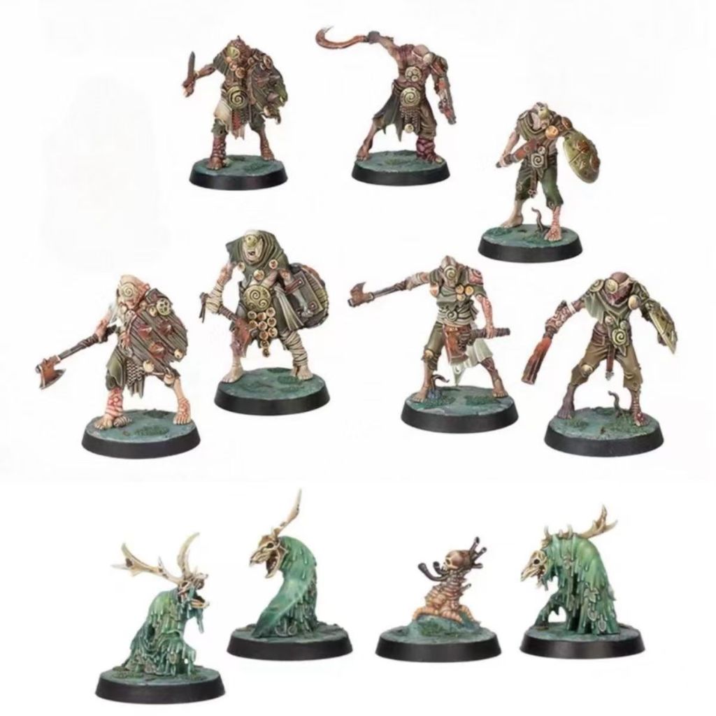 Modelo branco de resina botões de água escura pessoas 7 pessoas e pântano água demônio resina modelo branco (versão para