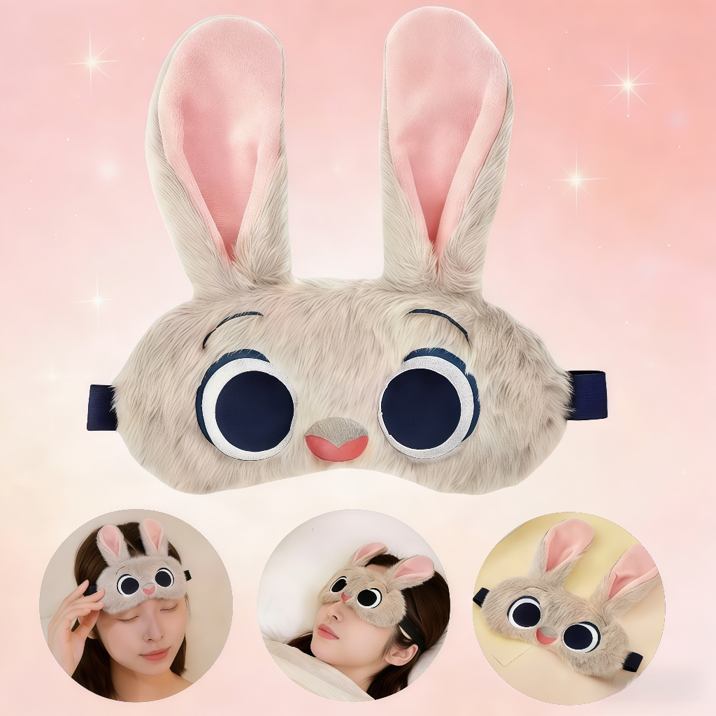 Coelha Judy Máscara de Dormir Pelúcia Fofo Infantil Tapa Olho Cartoon