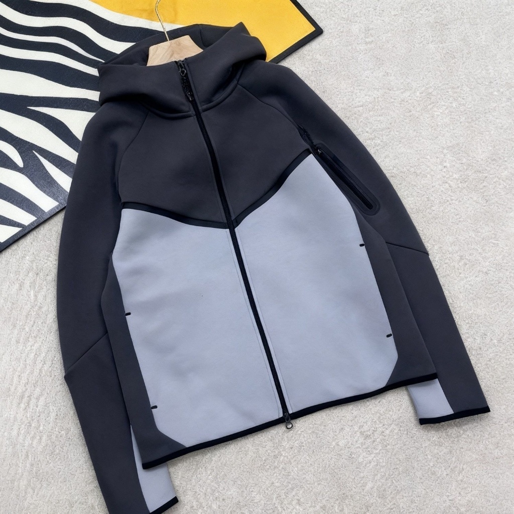 Outono novo estilo masculino sem costura zíper Casual esportes moletom com capuz de malha