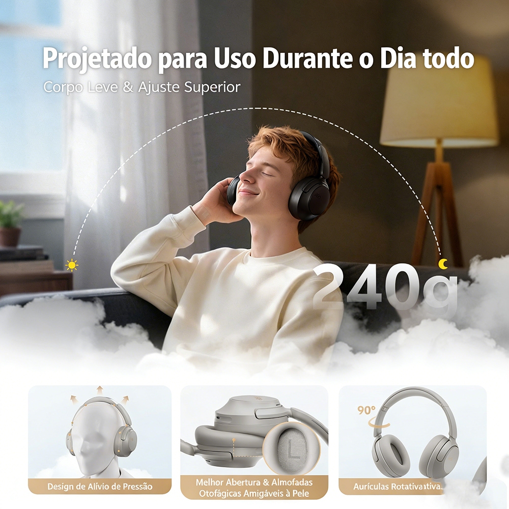 Fone de Ouvido Bluetooth QCY H3S com Cancelamento de Ruído Duplo — foto 6