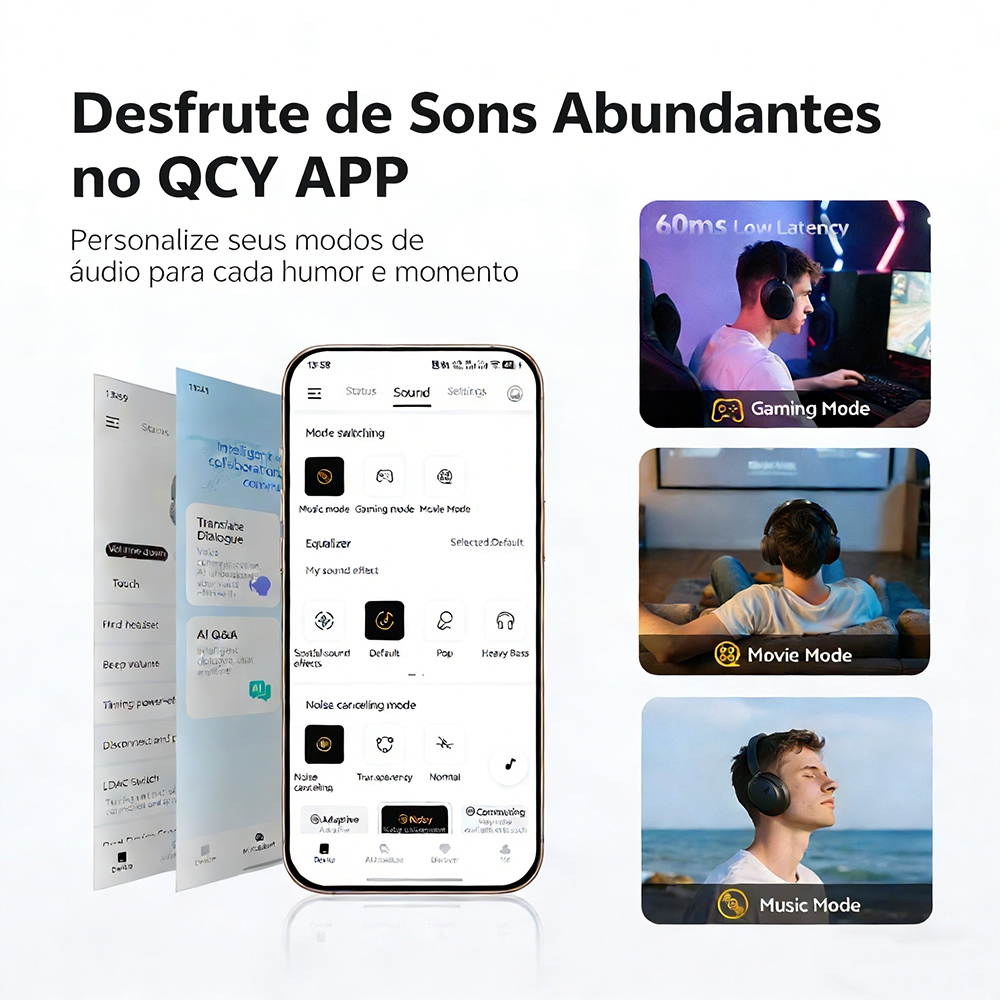 Fone de Ouvido Bluetooth QCY H3S com Cancelamento de Ruído Duplo — foto 5