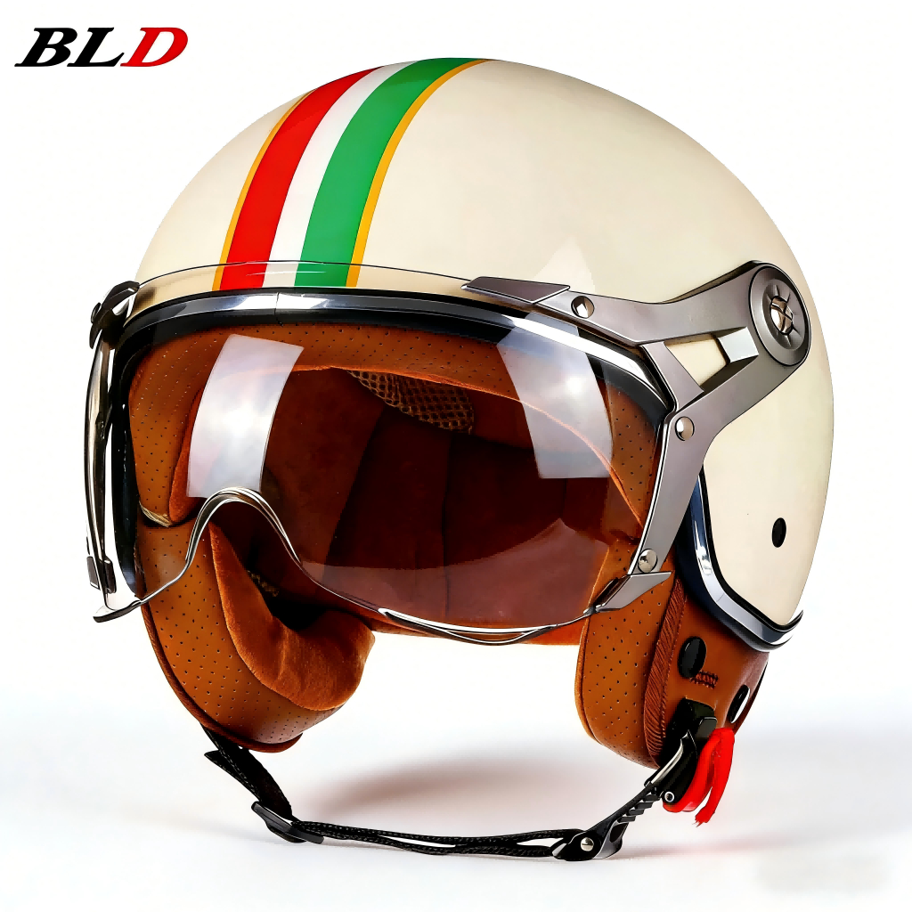 Vintage TT & COCASCOS Capacete Da Motocicleta Jato Com Viseira Moto Equitação 3/4 Aberto Meio Retro Scooter Vintage TT & COCASCOS Capacete Da Motocicleta Jato Com Viseira Moto Equitação 3/4 Aberto Meio Retro Scooter