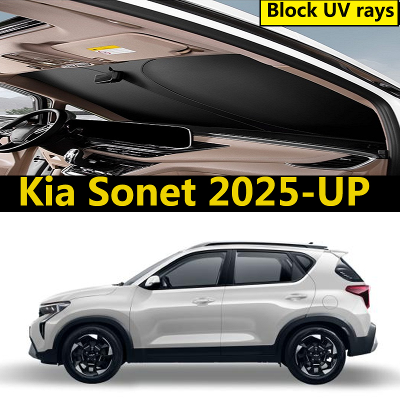 Pára-Brisa Do Carro Sol Para Kia Sonet 2025-UP Interior Placa De Sombreamento Dianteiro Luz Escudo Proteção Solar