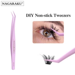 NAGARAKU Pinças Anti-Adesivas De Aço Inoxidável Estática Não Magnética Volume Profissional 3D Cílios Extensão Ferramenta