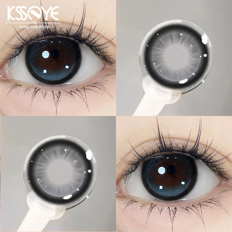 Lente De Contato Para Olhos E Grau , À Prova De Chave 14.5 Mm KSSEYE 2 Peças , Macia Azul , Maquiagem Anual De Naturais