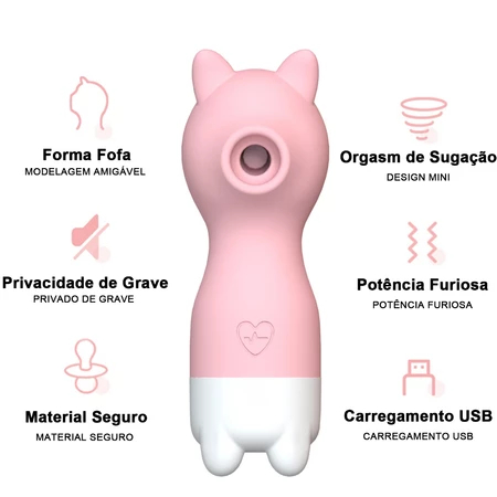 Vibrador De Sucção Clitoriana 10 Modos USB Recarregável Silencioso E Poderoso Estimulação Mini Massageador
