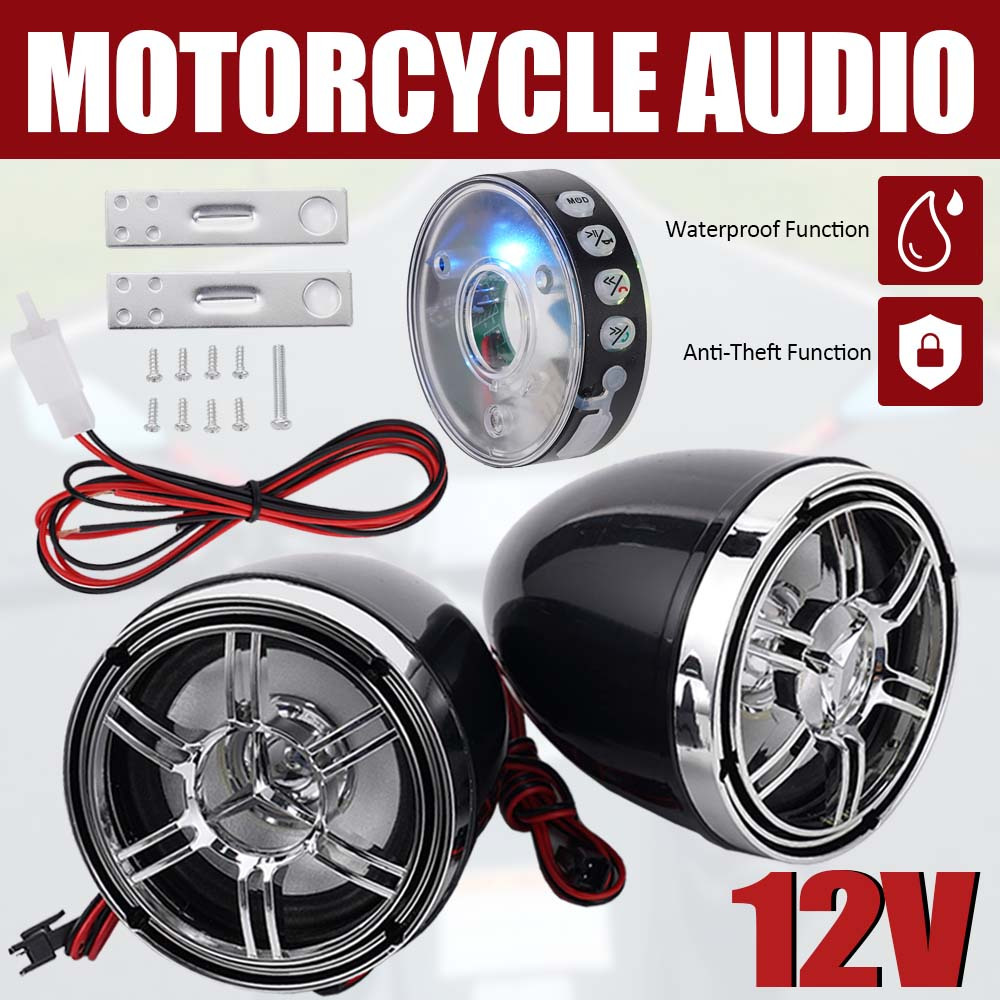 12V 20W Motocicleta Bluetooth Áudio À Prova D'água Anti-Roubo Alto-Falantes Duplos Universais Para Veículos Elétricos