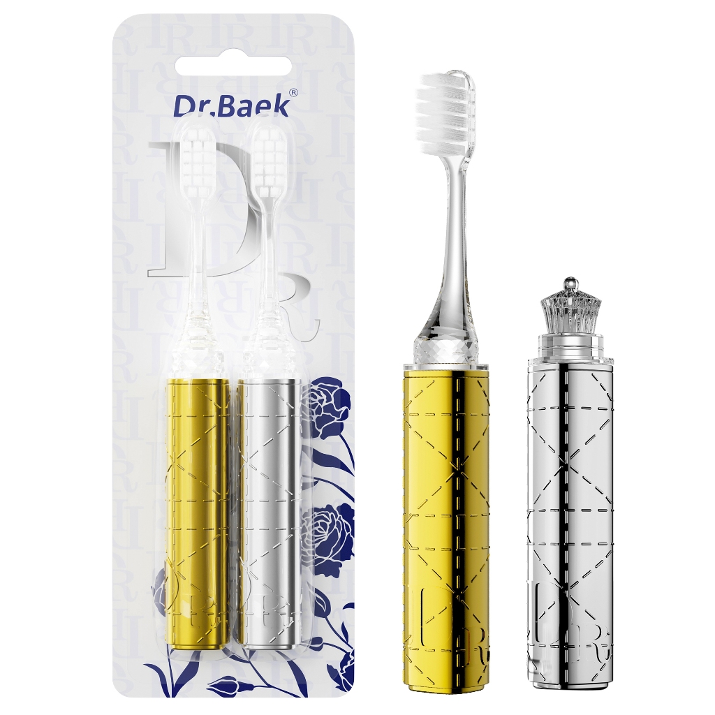 Dr. Baek® Escova de dentes Manual portátil de edição especial | Design de batom destacável fácil de limpar | Proteção de