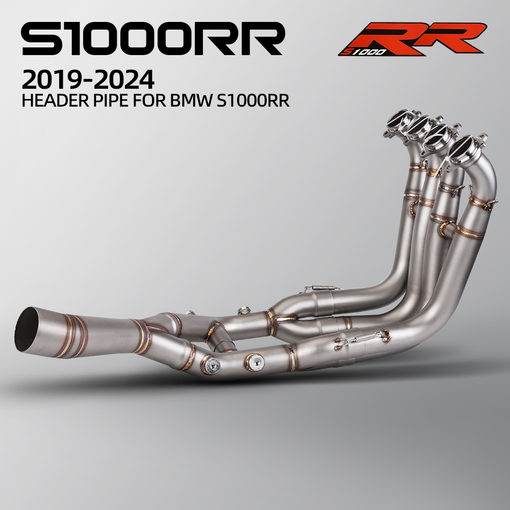 Sistema De Escape Da Motocicleta Modificar Linha Corrida Tubo Ligação Frontal Aço Inoxidável 60mm Interface Deslizamento