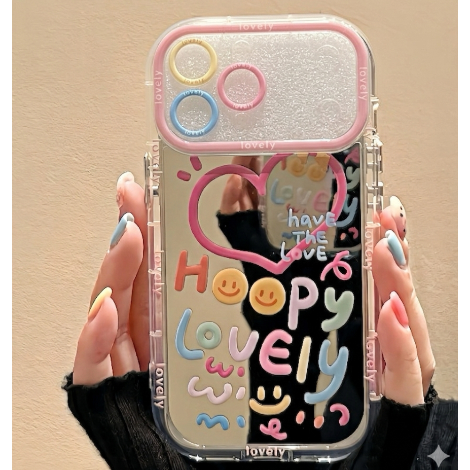 Capinha de celular com espelho para iPhone 17promax 16 15 14 13 13 11Pro Max Mirror Love Graffiti TPU à prova de choque em Oferta na Shopee