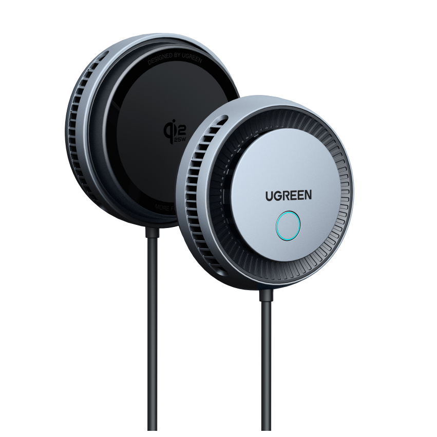 Carregador Sem Fio De Almofada Única UGREEN 25W Modelo Refrigerado A Ventilador Resfriamento Semicondutor Compatível Com