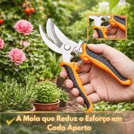 Tesoura Poda Super Afiada - Jardinagem Profissional Tesoura de Poda - Trava de segurança