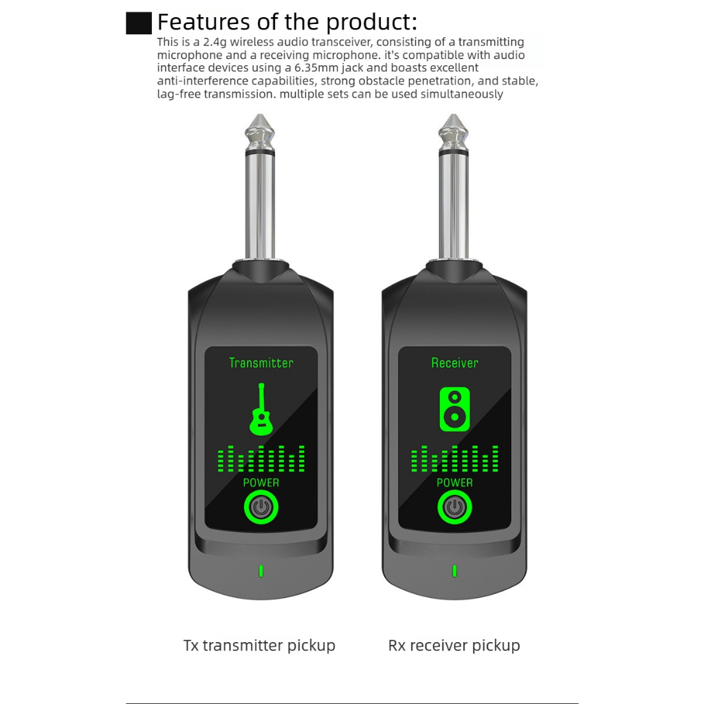 Guitarra Elétrica Sem Fio Transmissor Receptor Elétrico Maçarico Conector Instrumento Bluetooth Transmissão De Áudio Cap