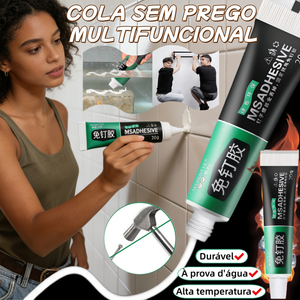 20G Cola Adesiva Sem Prego Super Multifuncional Impermeável Para Cerâmica,Vidro,Metal e Madeira em Oferta na Shopee