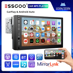 (Do São Paulo) ESSGOO 1 Din Car Radio 7 " Polegadas Tela Touch Screen MP5 Receptor Bluetooth FM Rádio De carro Autoradio