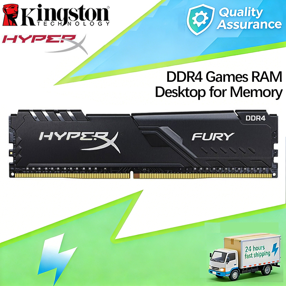 Kingston HyperX FURY DDR4 RAM 4GB 8GB 16GB DDR4 2133Mhz 2400Mhz 2666MHz 3200Mhz PC4-21300U Desktop Para Memória 1.2v Com
